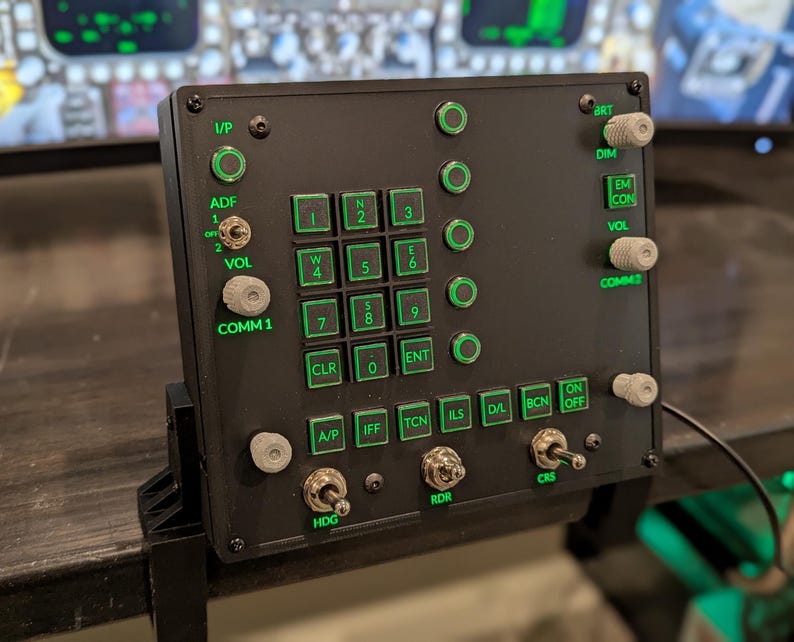 F-18 up front controller with green backlit keypad